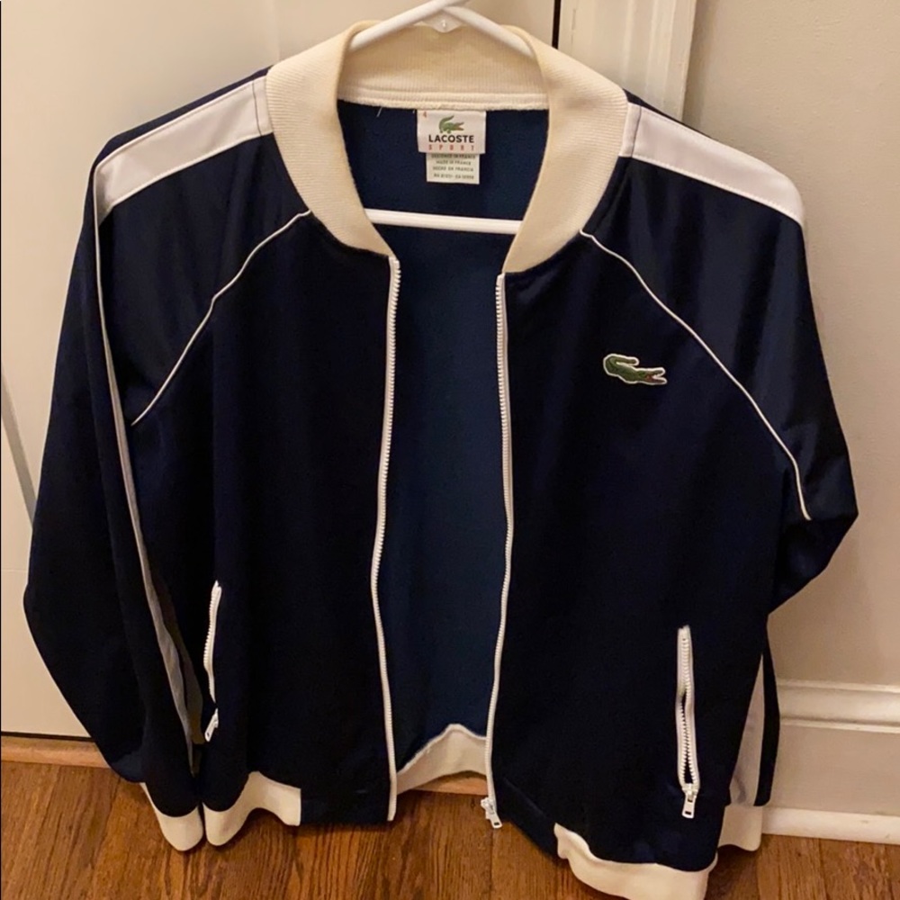 navy Lacoste track jacket